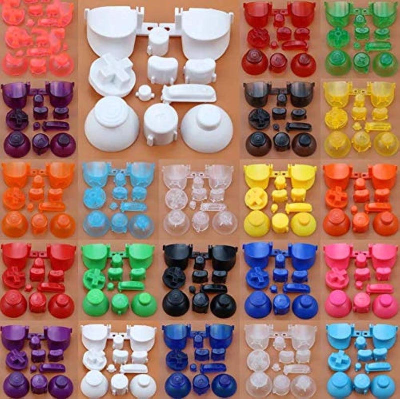 ucky Do M-Clear 11 in 1 ABXYZ Button Thumbstick Cap Joystick Dpad Buttons for Nintendo Gamecube NGC Controller (Red) - Image 1